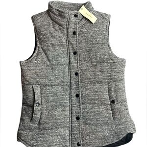 Skies‎ Are Blue Women’s Quilted Vest | Gray Knit Sweater Vest | Size Medium NWT
